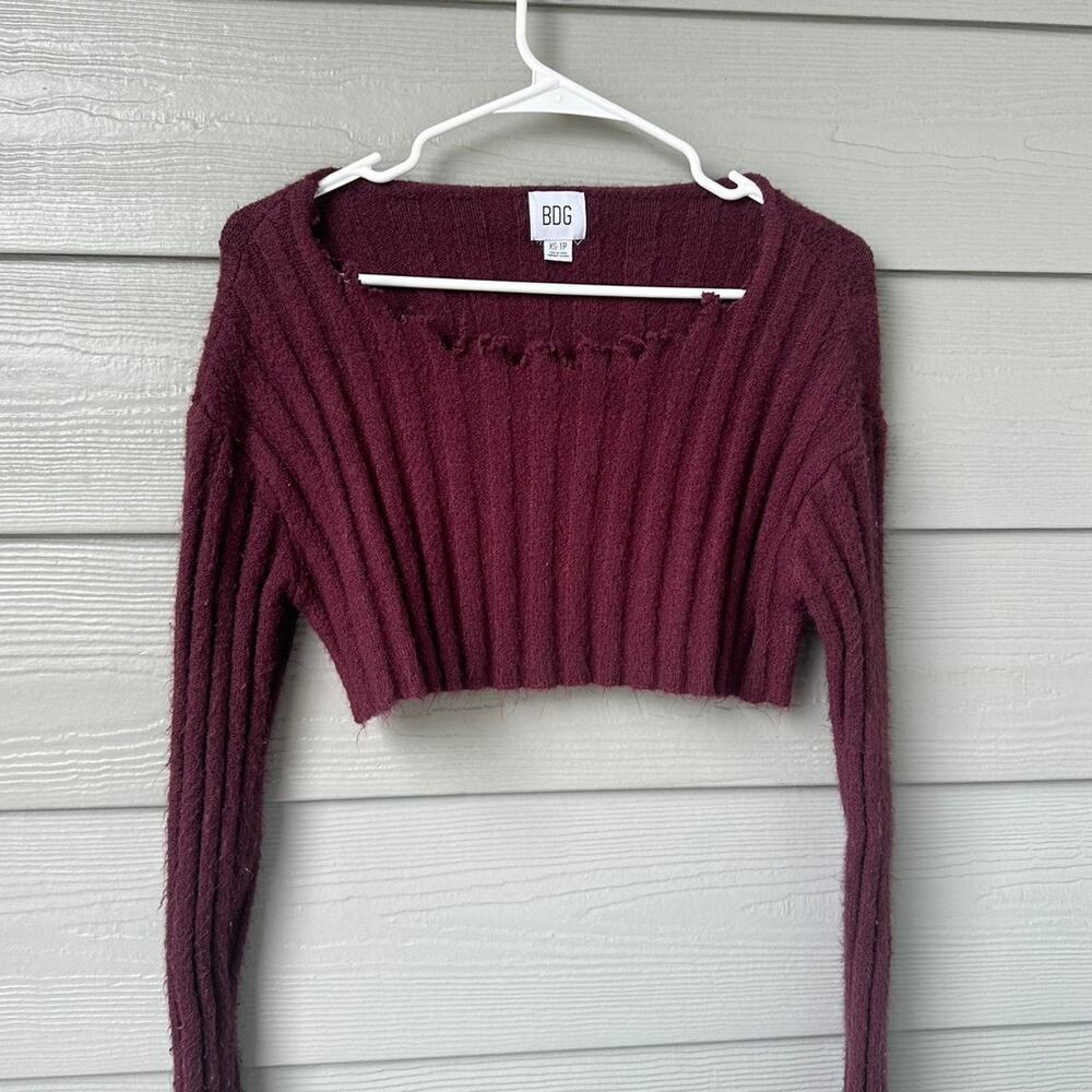 Burgundy BDG cropped sweater